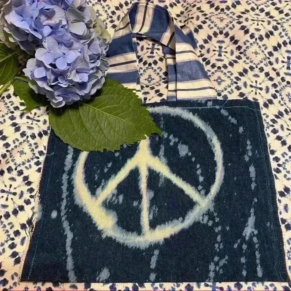 New. Hand made denim tote bag